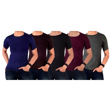 VICTORIA RIBNECK/ROUND NECK COLOUR VEST RNS WITH SLEVES ( PACK OF 10 )-PRDT15-95