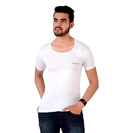VICTORIA PLUS/FINE WHITE VEST RNS WITH SLEVES ( PACK OF 10 )