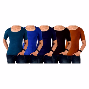 HMTEX KAMAL FINE REGULAR COLOUR VEST RNS WITH SLEVES ( PACK OF 10 )