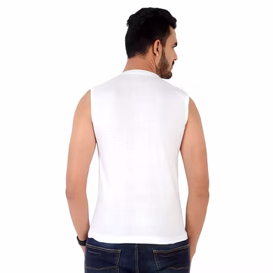 HMTEX SIVA PREMIUM RIBNECK/ROUND NECK WHITE VEST RN ( PACK OF 10 )-78-1