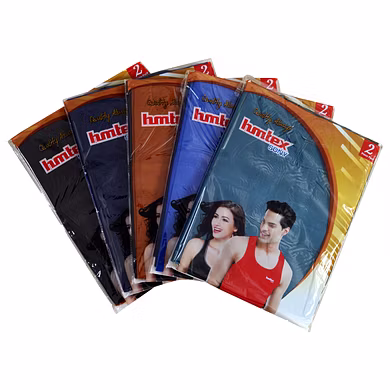 HMTEX SIVA PREMIUM RIBNECK/ROUND NECK COLOUR VEST RNS ( PACK OF 10 )-78-7
