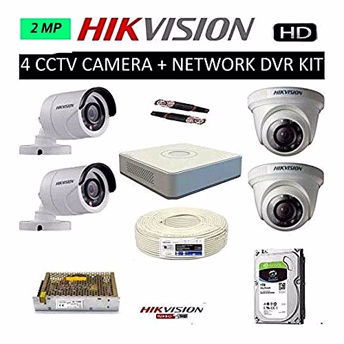 Hikvision Full HD (2MP) 4 CCTV Camera &amp; 4Ch.Full HD DVR Kit (All Accessories) image 2
