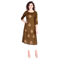 Vihaan Impex Jaipuri Designer  Tunic Long Rayon A-Line Women Dress Partywear Kurti for Women