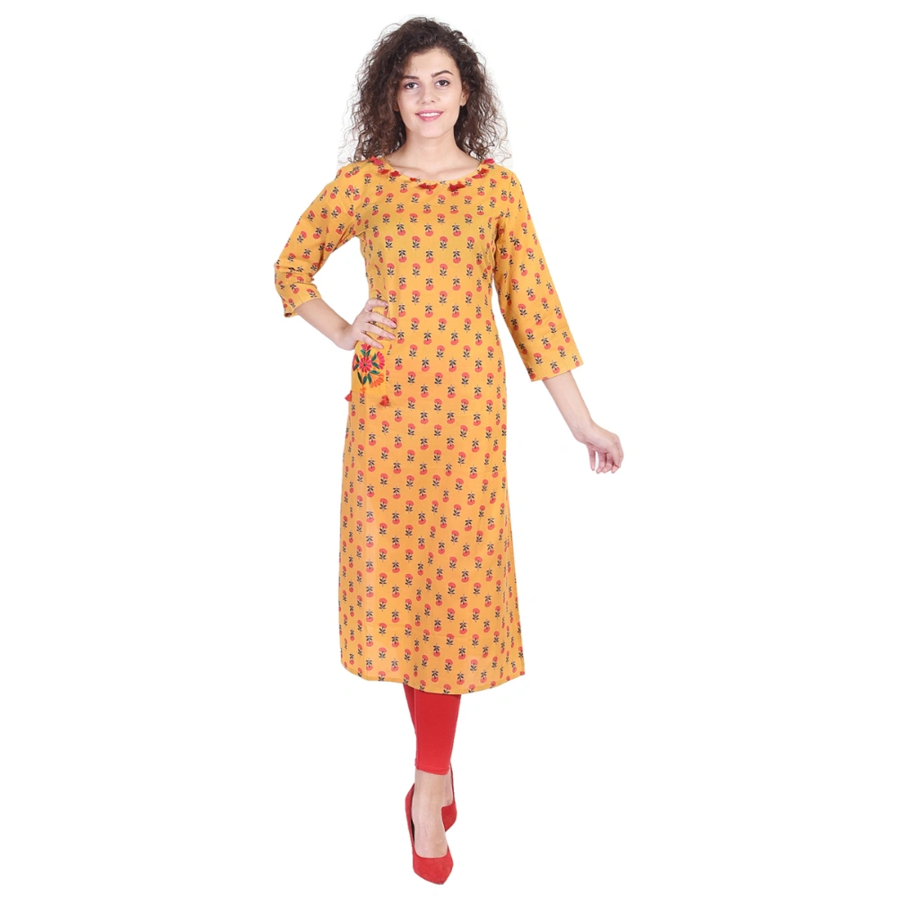 Vihaan Impex Jaipuri Designer  Tunic Long Cotton A-Line Women Dress Partywear Kurti for Women-VIKU8018-XL