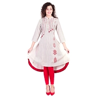 Vihaan Impex Jaipuri Designer  Tunic Long Cotton Slub A- Line Women Dress Partywear Kurti for Women