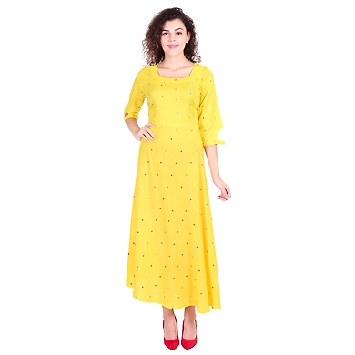 Vihaan Impex Jaipuri Designer  Tunic Long Rayon Anarkali Women Dress Partywear Kurti for Women-VIKU8021-L