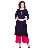 Vihaan Impex Jaipuri Designer  Tunic Long Rayon A- Line Women Dress Partywear Kurti for Women