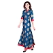 Vihaan Impex Jaipuri Designer  Tunic Long Rayon Women Dress Partywear Kurti for Women-L-Blue-2-sm