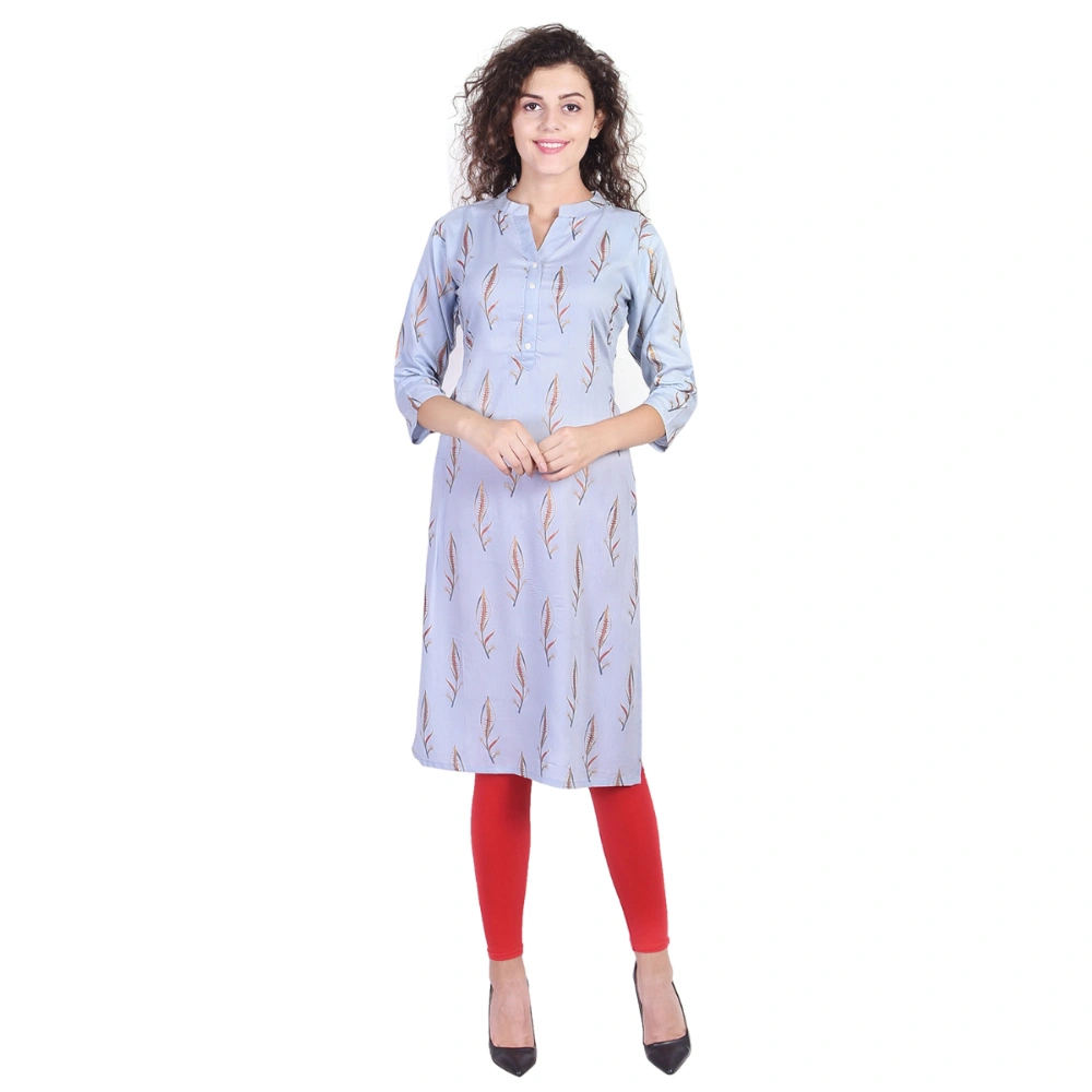 Vihaan Impex Jaipuri Designer  Tunic Long Rayon A - Line Women Dress Partywear Kurti for Women-VIKU8026-M