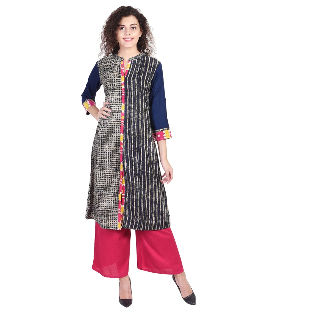 Vihaan Impex Jaipuri Designer  Tunic Long Rayon A-Line Women Dress Partywear Kurti for Women-VIKU8030-XL