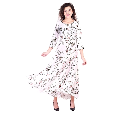 Vihaan Impex Jaipuri Designer  Tunic Long Rayon Anarkali Women Dress Partywear Kurti for Women-VIKU8033-L