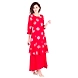 Vihaan Impex Jaipuri Designer  Tunic Long Rayon Double Layered Women Dress Partywear Kurti for Women-Red-M-2-sm