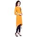 Vihaan Impex Jaipuri Designer  Tunic Long Cotton Women Dress Partywear Kurti for Women-Yellow-L-2-sm