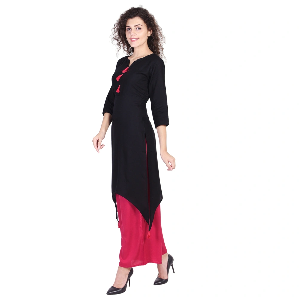 Vihaan Impex Jaipuri Designer  Tunic Long Cotton Women Dress Partywear Kurti for Women-Black-M-1