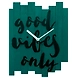 GOOD VIBES ONLY 10x8 inches handpainted and handcrafted wooden wall clock.-7426965624021-sm