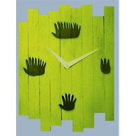 QUIRKY 10x8 inches handpainted and handcrafted wooden wall clock.
