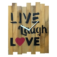LIVE LAUGH LOVE 10x8 inches handpainted and handcrafted wooden wall clock.