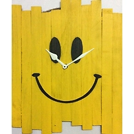 SMILEY EMOJI 10x8 inches handpainted and handcrafted wooden wall clock.