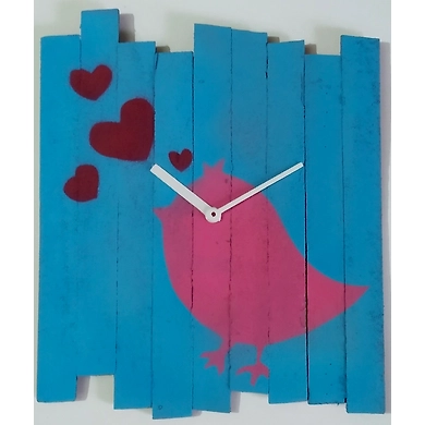 BIRDY 10x8 inches handpainted and handcrafted wooden wall clock.-7426965624069
