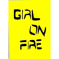 GIRL ON FIRE HANDPAINTED (NOT PRINTED) A5 NOTEBOOK / DIARY / NOTEPAD (75GSM / 60 PAGES EACH ) BY AGO