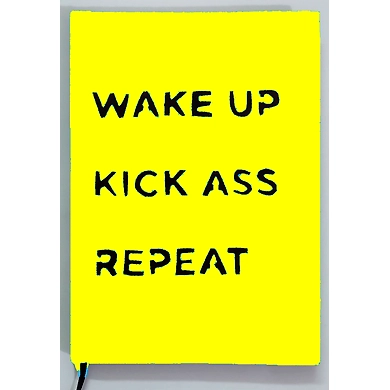 WAKE UP KICK ASS REPEAT HANDPAINTED (NOT PRINTED) A5 NOTEBOOK / DIARY / NOTEPAD (75GSM / 60 PAGES EA-7426965624175
