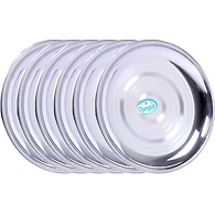 Heavy Duty Stainless Steel China Plate,Spl/Half Plate,Set Of 6 Pieces-9