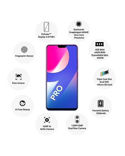 Vivo V9Pro ( 4GB  Ram)+(  64GB Storage )-Purple-4GB - 64GB-2