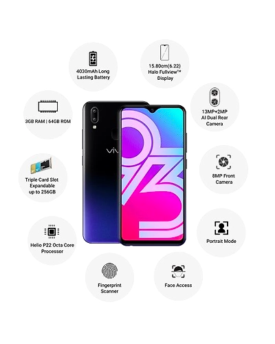 Vivo Y93 ( 3GB  Ram)+(  64GB Storage )-Black-3GB - 64GB-2