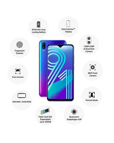 Vivo Y91 ( 3GB  Ram)+(  32GB Storage )-Purple-3GB - 32GB-2
