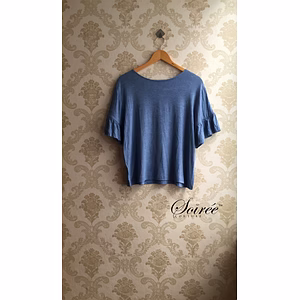 Soiree Couture  Blue Jersey Top