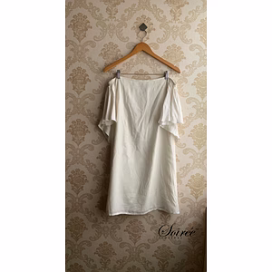 Soiree Couture Off White, Off Shoulder Dress