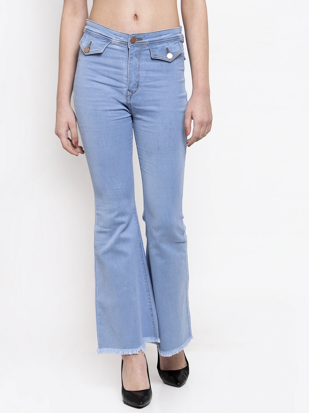 River of Design Ivana Flippy Flap Flare Jeans-30-Light Blue-1