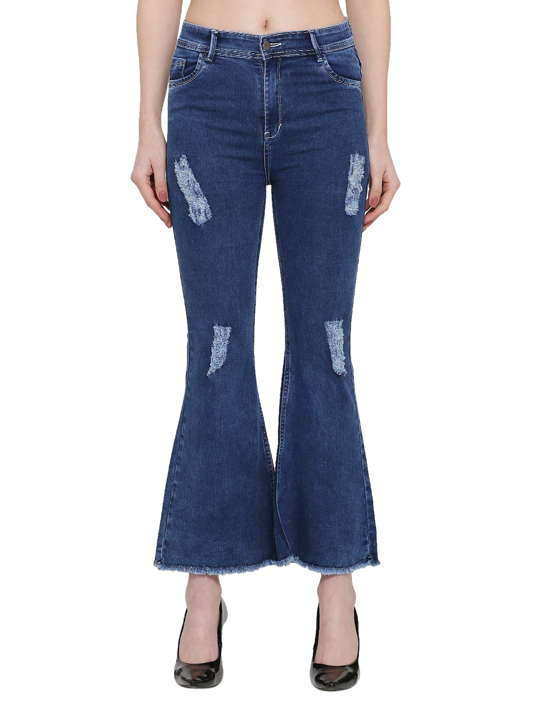 River of Design Ivana Say Yes To Distress Flare Jeans-28-Blue-1