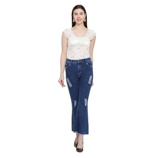 River of Design Ivana Say Yes To Distress Flare Jeans