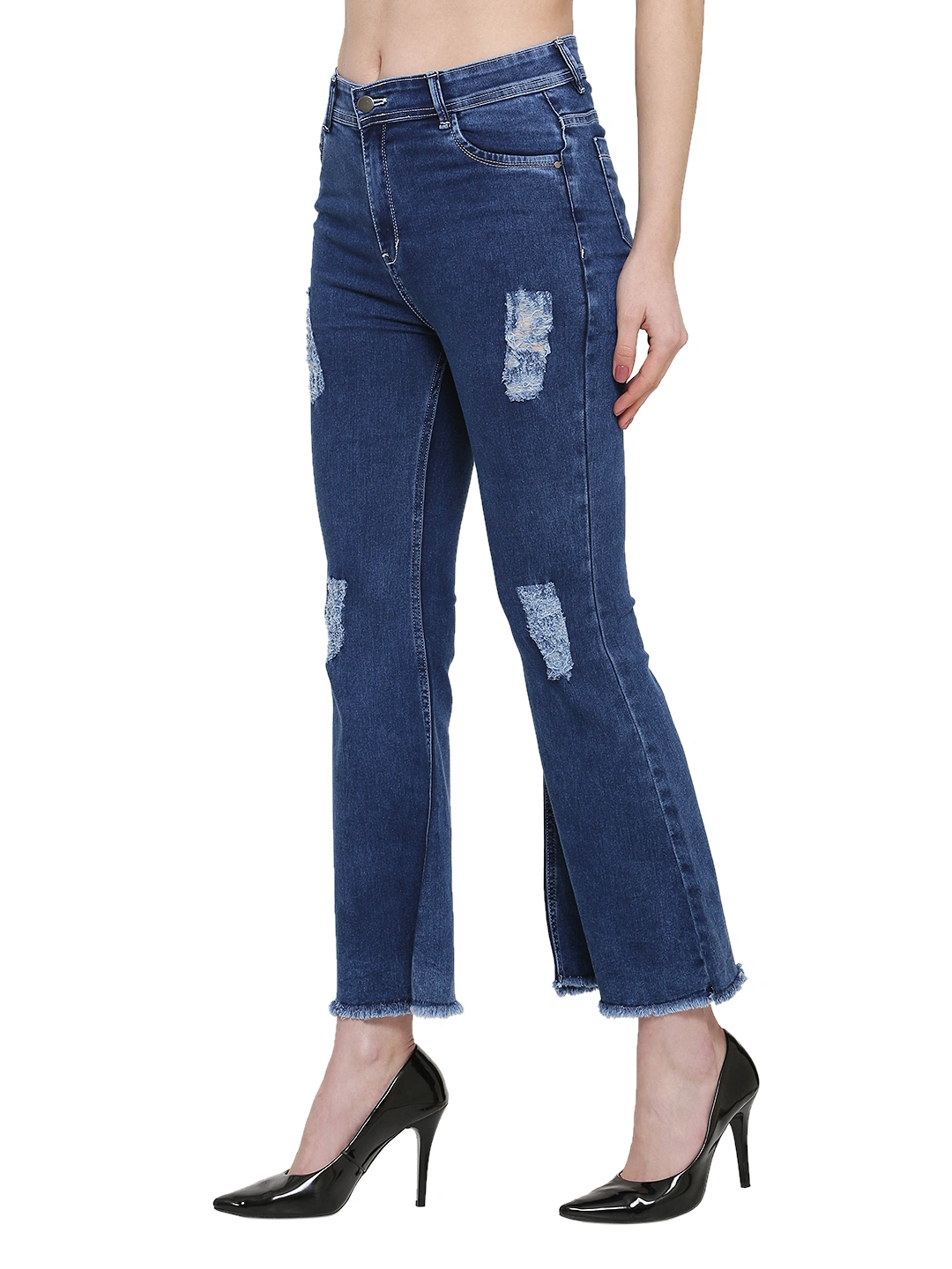 River of Design Ivana Say Yes To Distress Flare Jeans-28-Blue-3