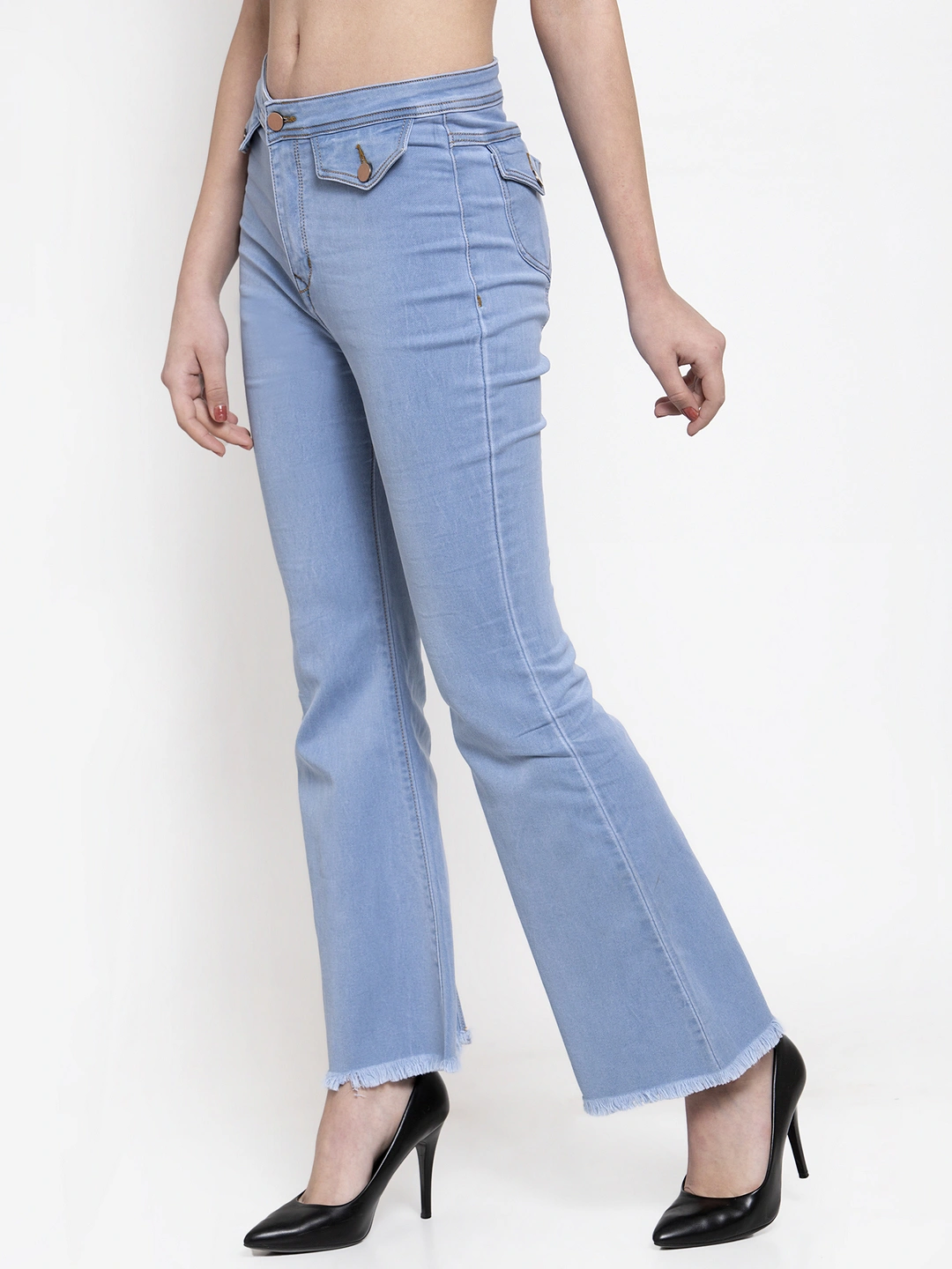 River of Design Ivana Flippy Flap Flare Jeans-30-Light Blue-2