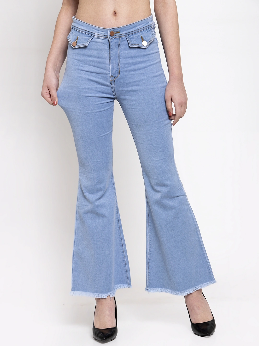 River of Design Ivana Flippy Flap Flare Jeans-30-Light Blue-3
