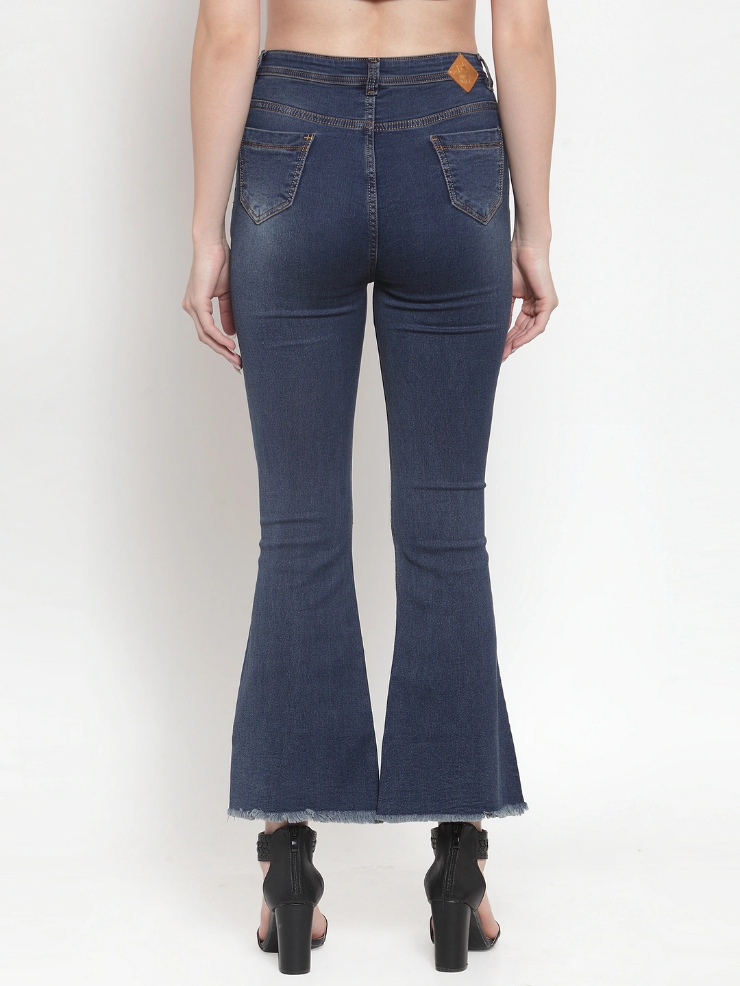 River of Design Ivana Front Slit Flare Jeans-Blue-30-3