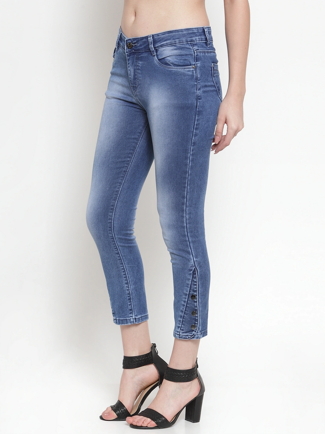 River of Design Aria Button Bottom Skinny Jeans-Blue-28-2