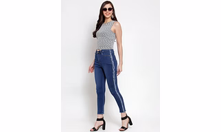 River of Design Ivana Side Frayed Skinny Jeans