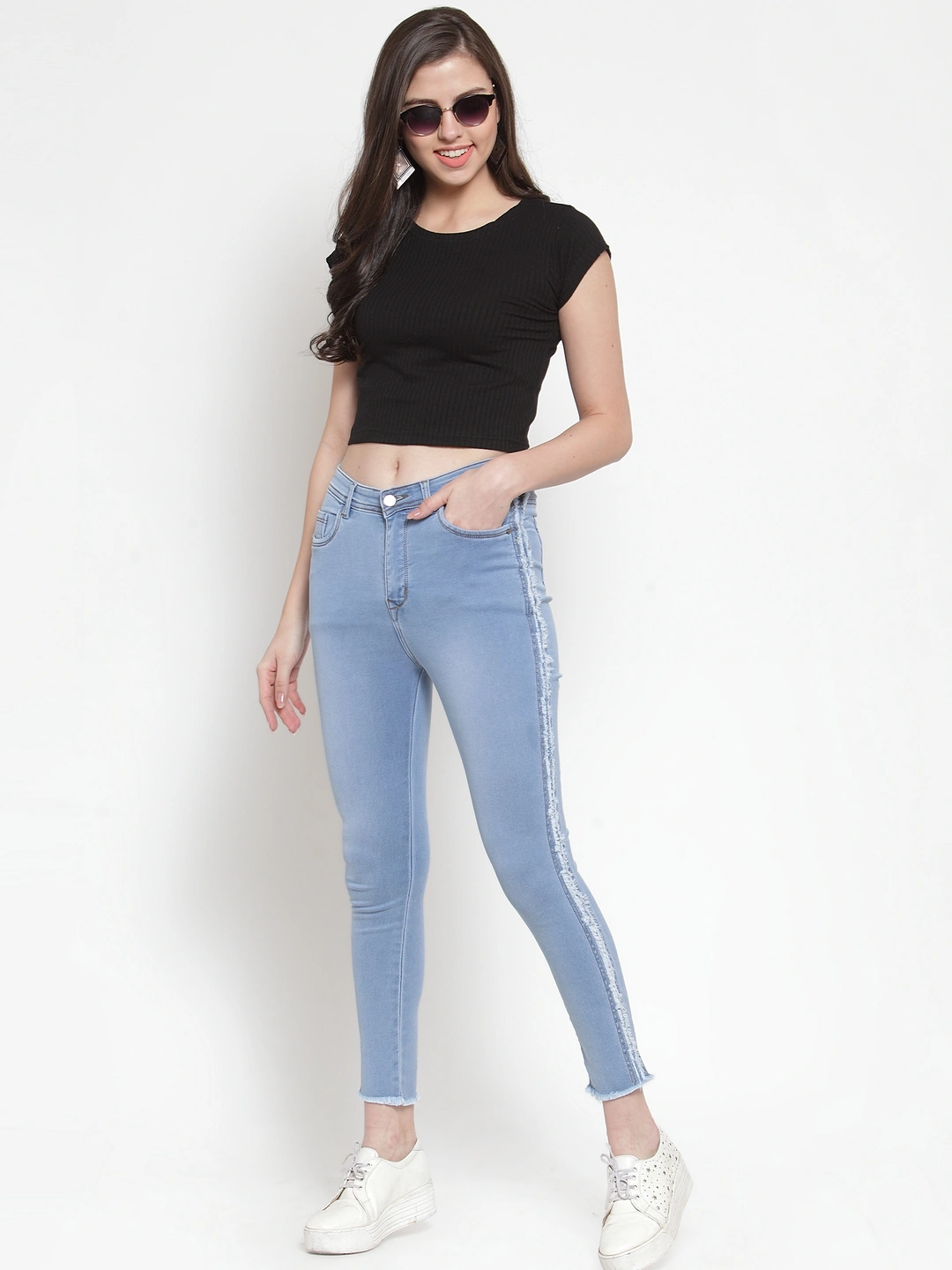 River of Design Ivana Side Frayed Skinny Jeans-1602_LGTBLU_32