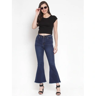 River of Design Free Soul Frayed Botton Flare Jeans