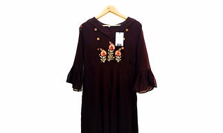Fashion Women's Georgette Long Dress with Embroidery