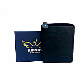 airsky leather zipper wallet