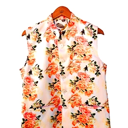 AIRSKY Flower Print Waistcoat