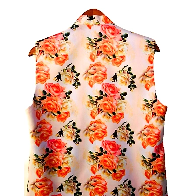 Flower Print Waistcoat-L-1