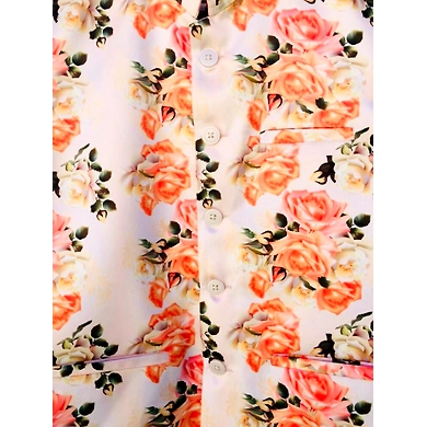 Flower Print Waistcoat-L-2