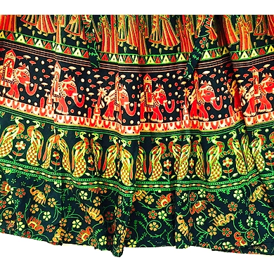Jaipuri Print Dress-Free Size-3