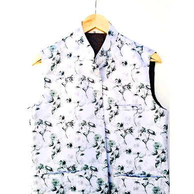 Flower Print Waistcoat-L-1