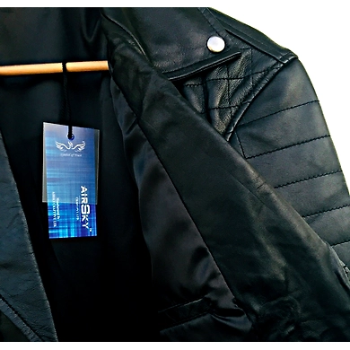 Airsky Men 100% Genuine Leather Jacket-L-3